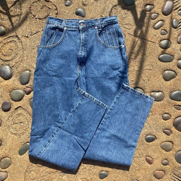 1970s Vintage French Dressing High Rise Denim Blue Jeans - Picture 1 of 5